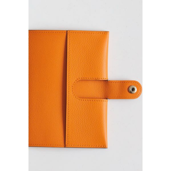 HERM R.M.S Passport Holder in Apricot Evercolor Calfskin