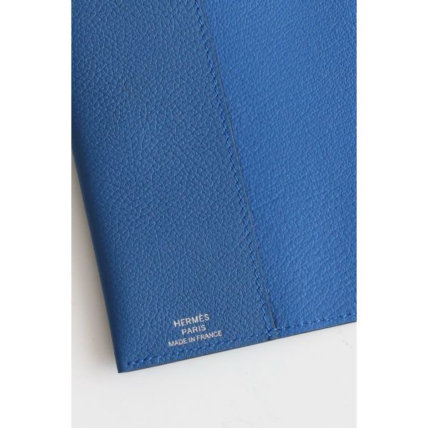 HERM R.M.S Passport Holder in Blue France Evercolor Calfskin