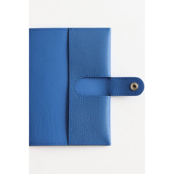 HERM R.M.S Passport Holder in Blue France Evercolor Calfskin