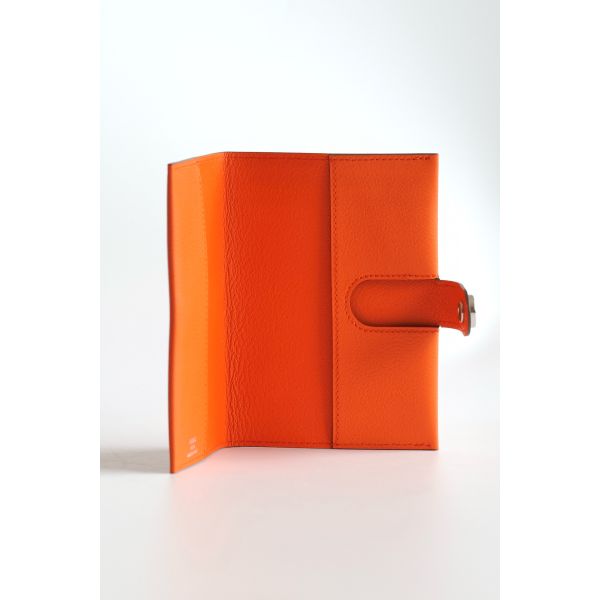 HERM R.M.S Passport Holder in Orange Evercolor Calfskin