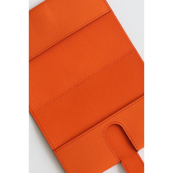 HERM R.M.S Passport Holder in Orange Evercolor Calfskin