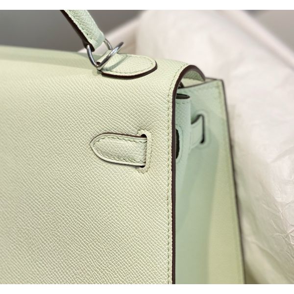 HERM Kelly 28cm Bag In Vert Fizz Epsom Leather PHW