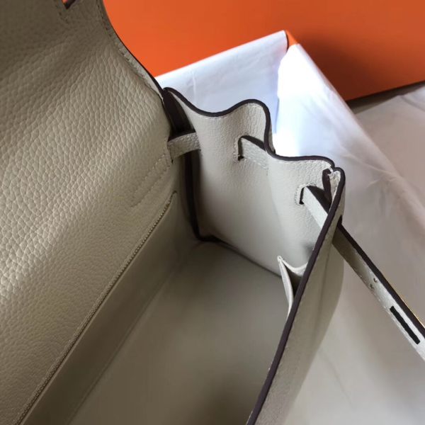 HERM Kelly 32cm Bag In Beton Clemence Leather GHW