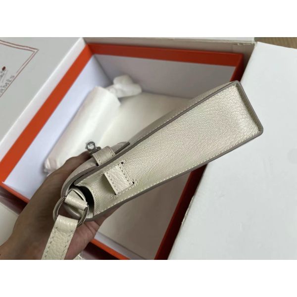 HERM Kelly Elan Handmade Bag In Craie Chevre Mysore Leather