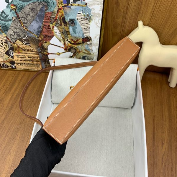 HERM Kelly Elan Handmade Bag In Gold Epsom Leather