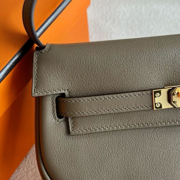 HERM Kelly Moove Handmade Bag in Taupe Swift Calfskin