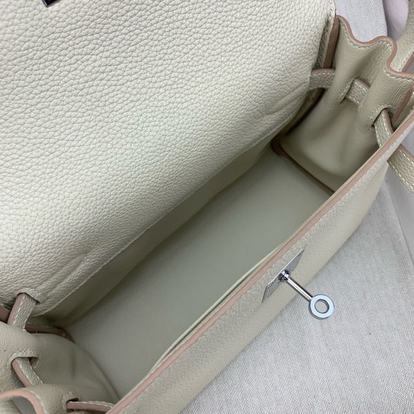 HERM Kelly Messenger Bag in Craie Clemence Leather