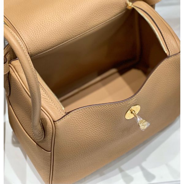 HERM Lindy 26cm Bag In Chai Clemence Leather GHW