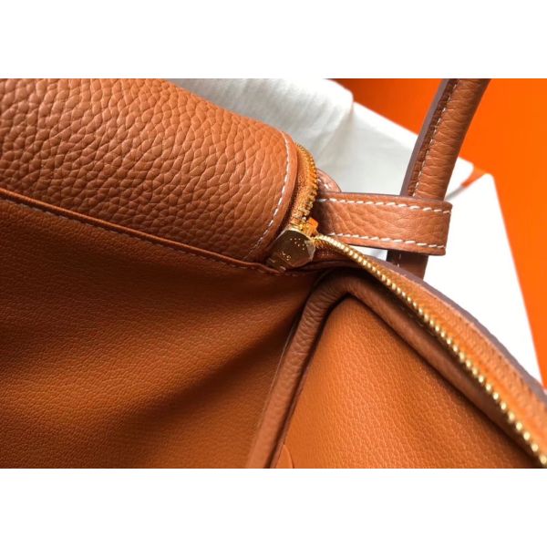 HERM Lindy 26cm Bag In Gold Clemence Leather GHW