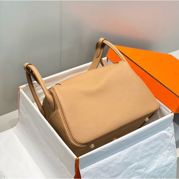 HERM Lindy 30cm Bag In Chai Clemence Leather GHW