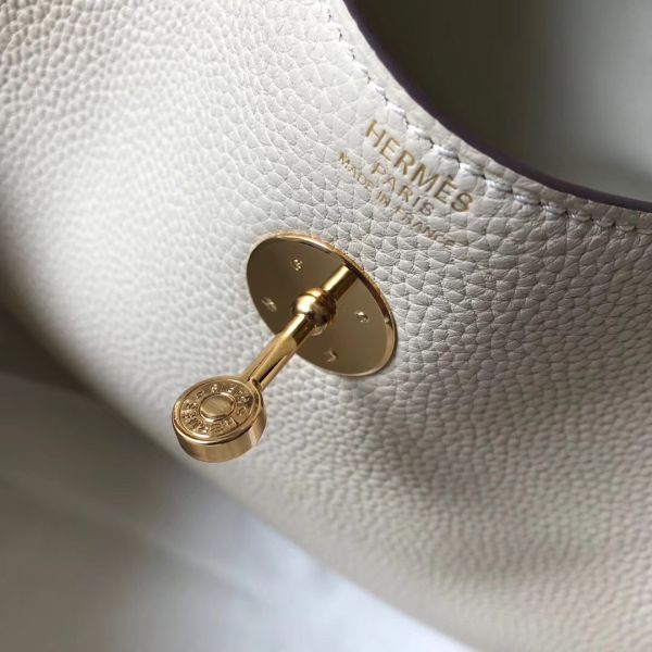 HERM Lindy 30cm Bag In Beton Clemence Leather GHW