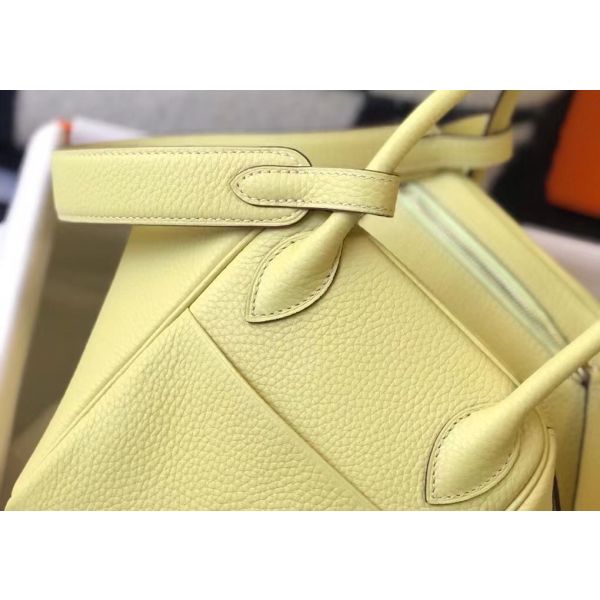 HERM Lindy 30cm Bag In Jaune Poussin Clemence Leather GHW