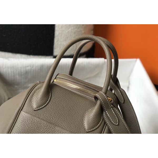 HERM Lindy 30cm Bag In Taupe Clemence Leather GHW
