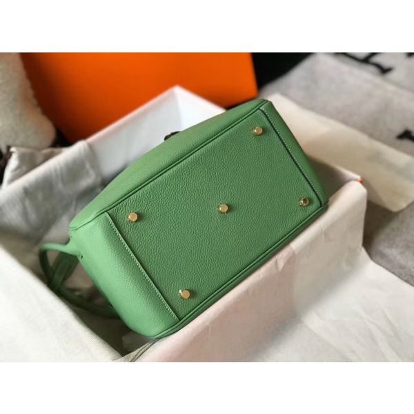HERM Lindy 30cm Bag In Vert Criquet Clemence Leather GHW