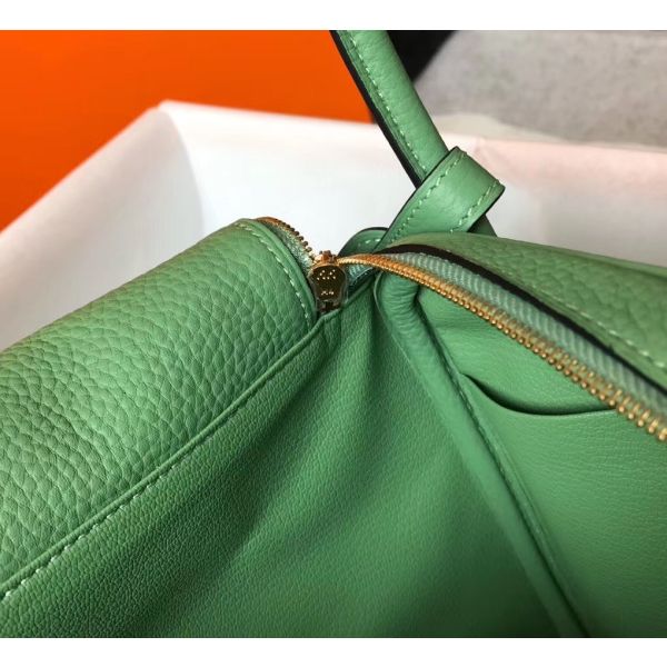 HERM Lindy 30cm Bag In Vert Criquet Clemence Leather GHW