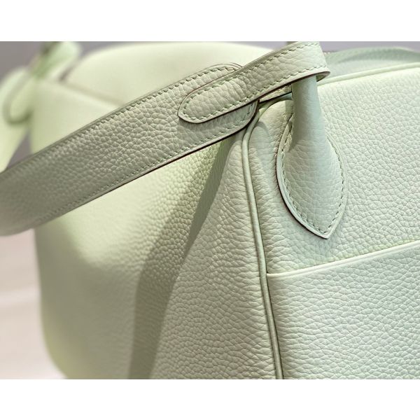 HERM Lindy 30cm Bag In Vert Fizz Clemence Leather PHW