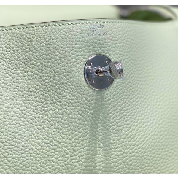 HERM Lindy 30cm Bag In Vert Fizz Clemence Leather PHW