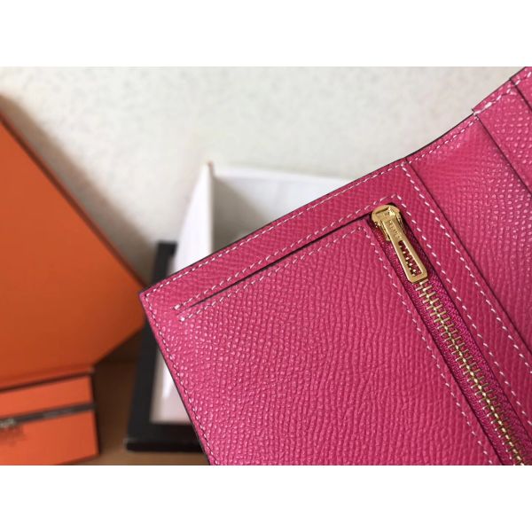 HERM Peach Epsom Bearn Gusset Wallet