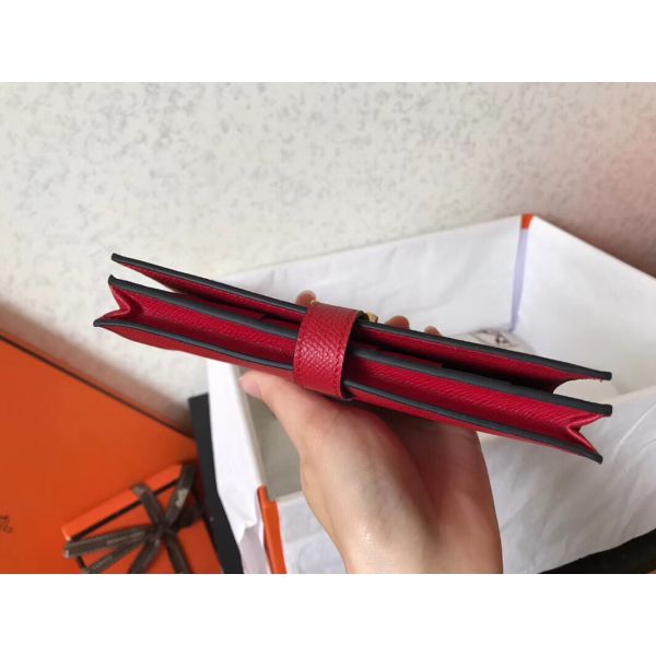 HERM Red Epsom Bearn Gusset Wallet