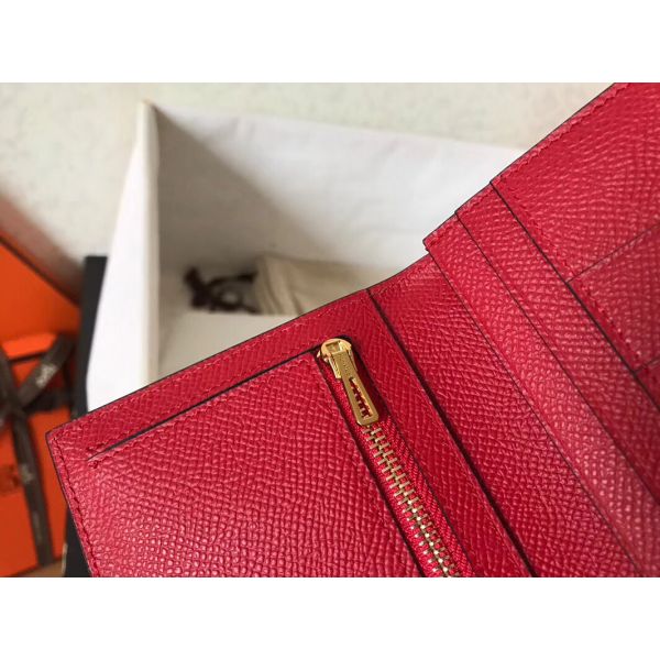 HERM Red Epsom Bearn Gusset Wallet