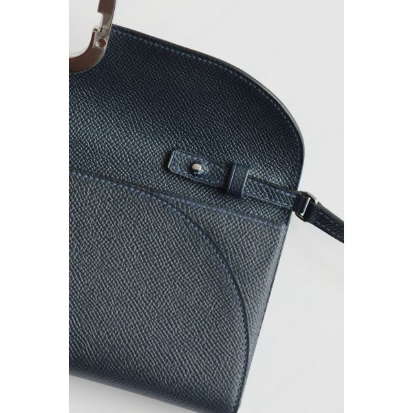 HERM Maillon To Go Wallet in Blue Indigo Epsom Calfskin