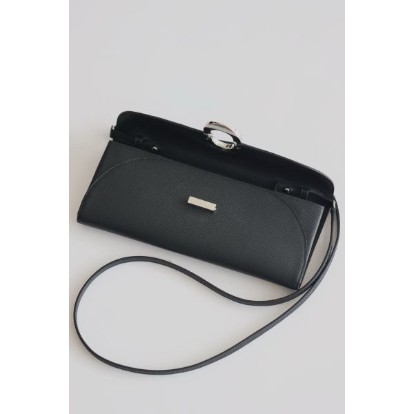 HERM Maillon To Go Wallet in Black Epsom Calfskin