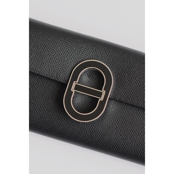 HERM Maillon To Go Wallet in Noir Epsom Calfskin