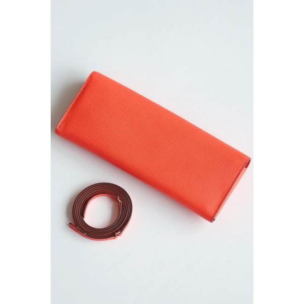 HERM Maillon To Go Wallet in Rose Jaipur Epsom Calfskin