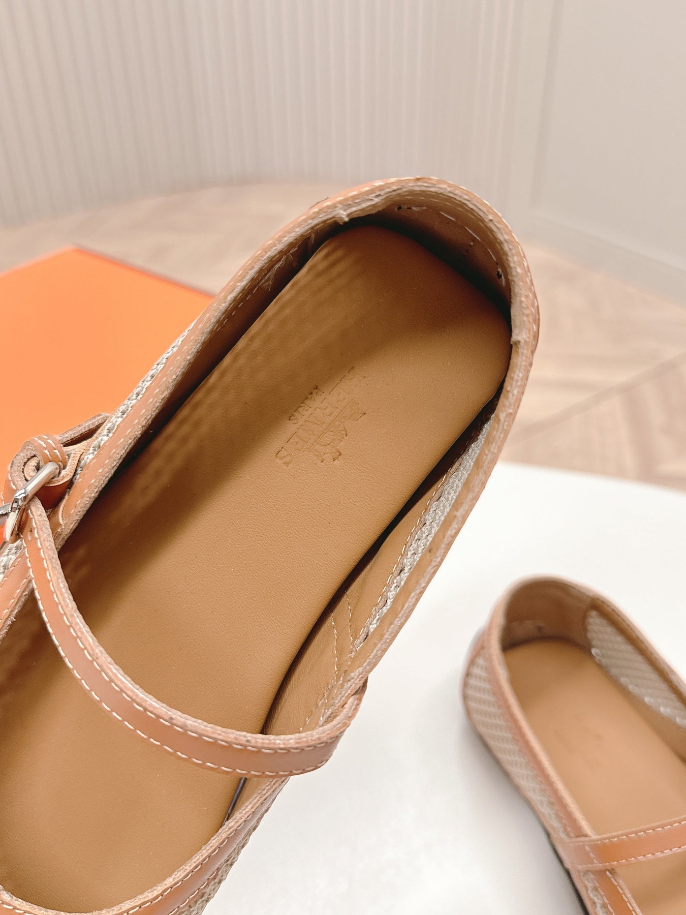 KICHU BALLET FLAT IN BRONZE BROWN CROCHET KNIT AND CALFSKIN