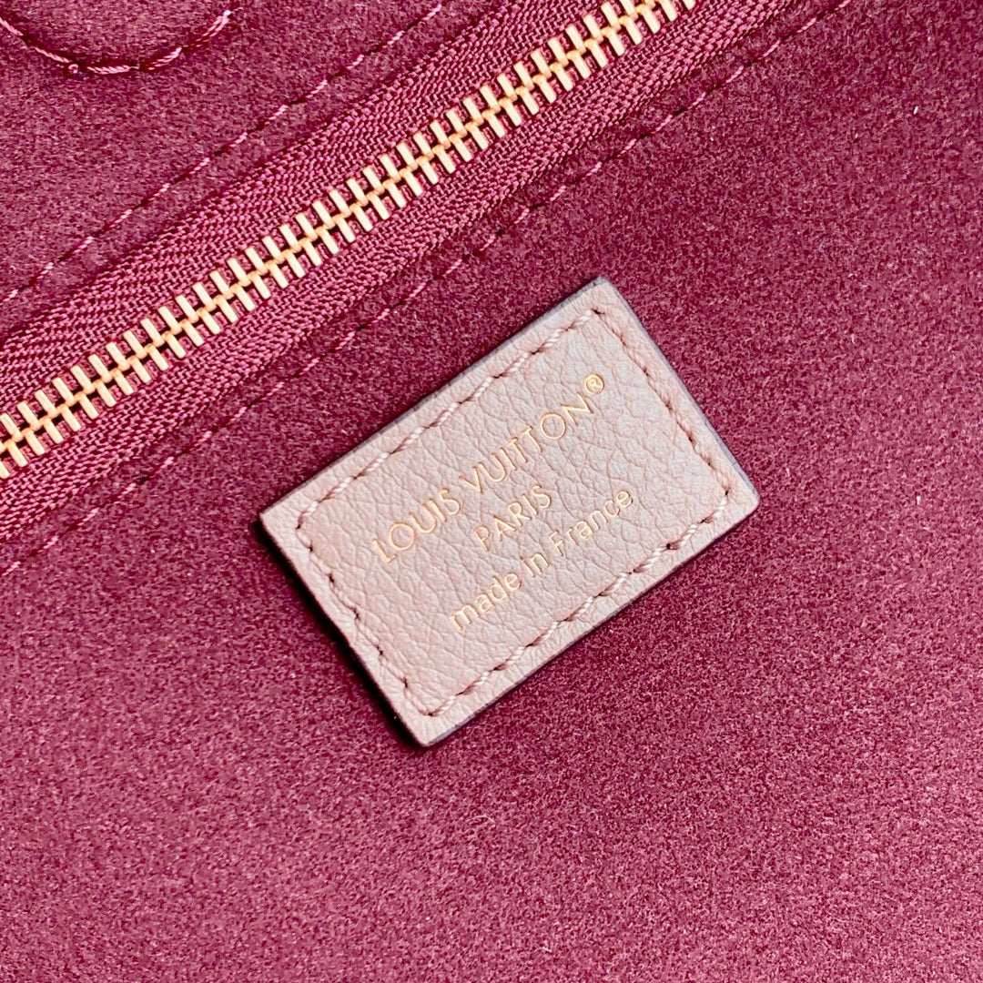 ANYTIME MM 42 IN TOURTERELLE GRAY MONOGRAM EMPREINTE CALFSKIN GOLD HARDWARE