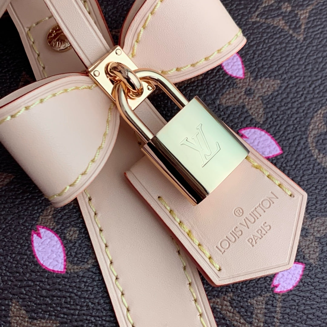 KEEPALL BANDOULIÈRE CHERRY BLOSSOM 45 IN SAKURA BROWN MONOGRAM COATED CANVAS