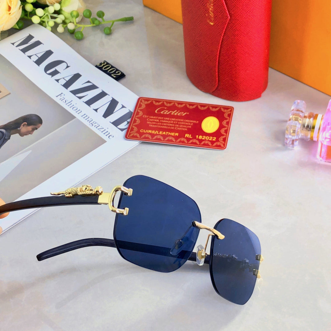 PANTHÈRE RECTANGULAR FRAME SUNGLASSES 580762 IN METAL