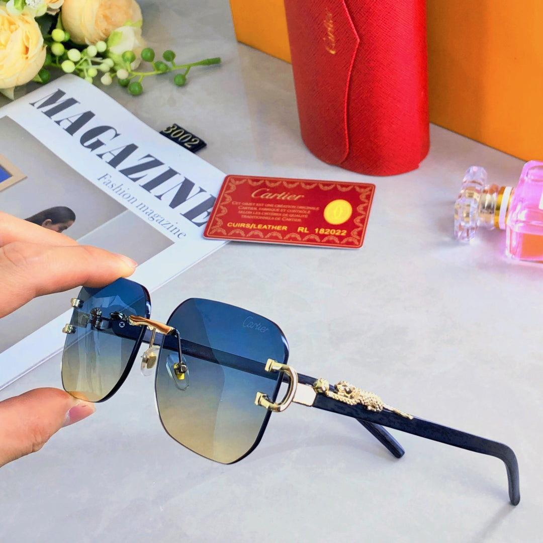 PANTHÈRE RECTANGULAR FRAME SUNGLASSES 580762 IN METAL