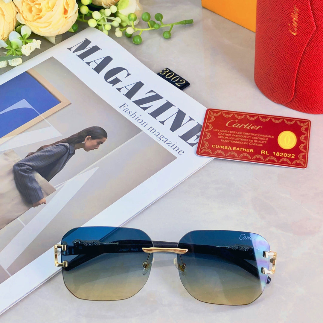 PANTHÈRE RECTANGULAR FRAME SUNGLASSES 580762 IN METAL