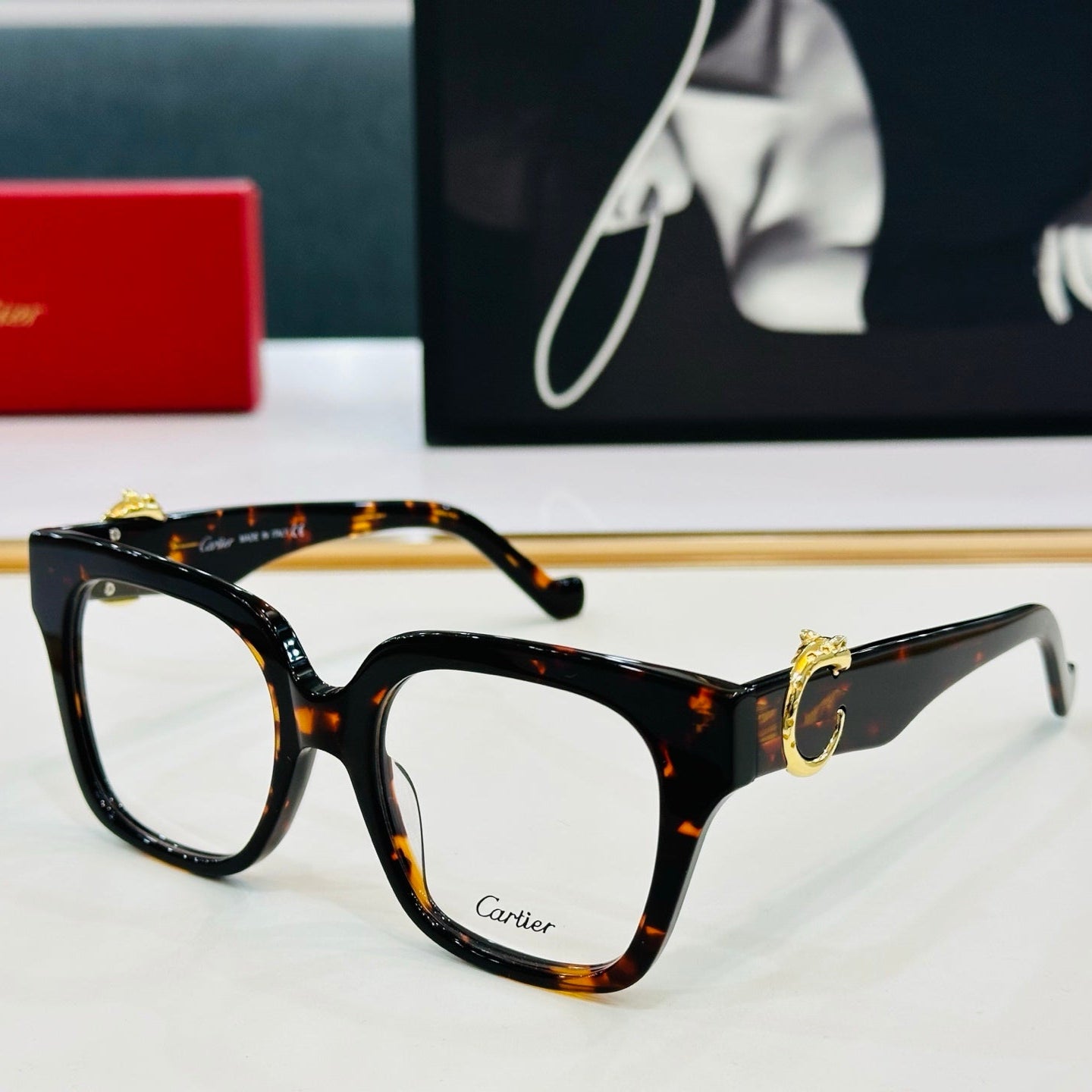 PANTHÈRE SQUARE FRAME SUNGLASSES 575855 IN ACETATE