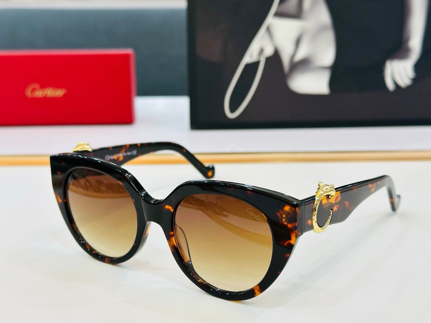 PANTHÈRE ROUND FRAME SUNGLASSES 578201 IN ACETATE