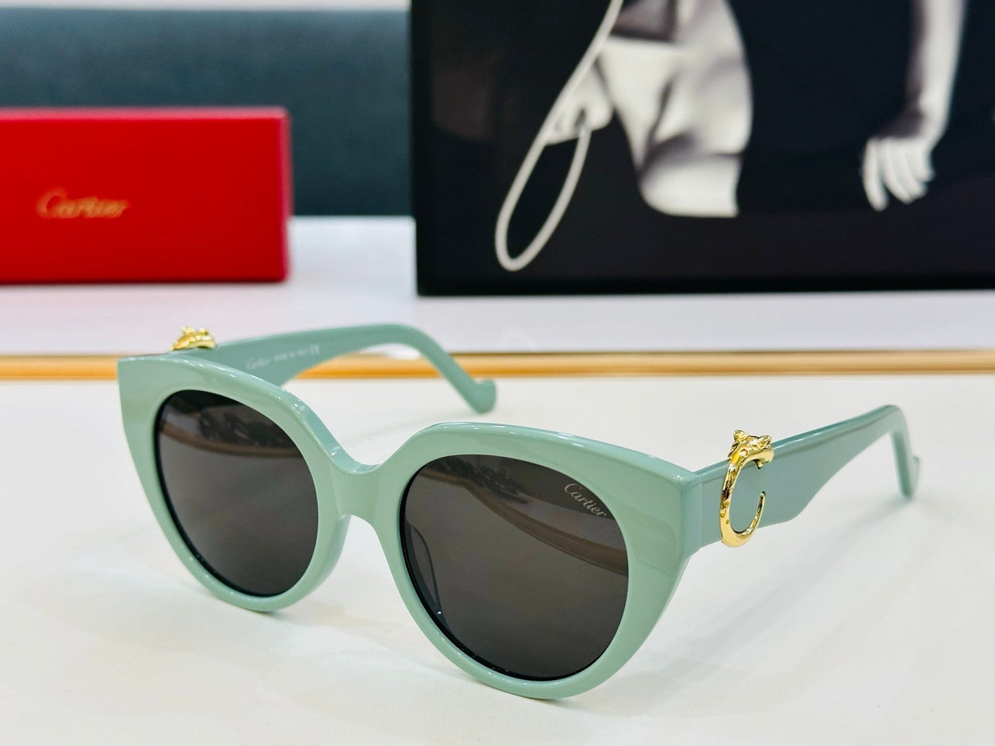 PANTHÈRE ROUND FRAME SUNGLASSES 578201 IN ACETATE
