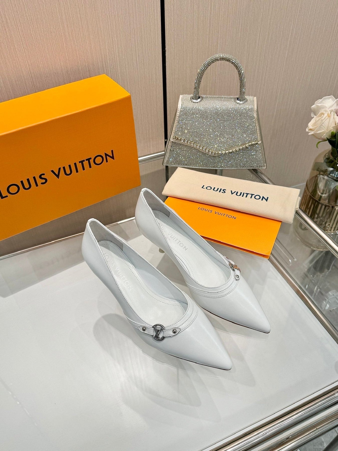 6AM HIGH HEELS 55 MM IN WHITE LAMBSKIN