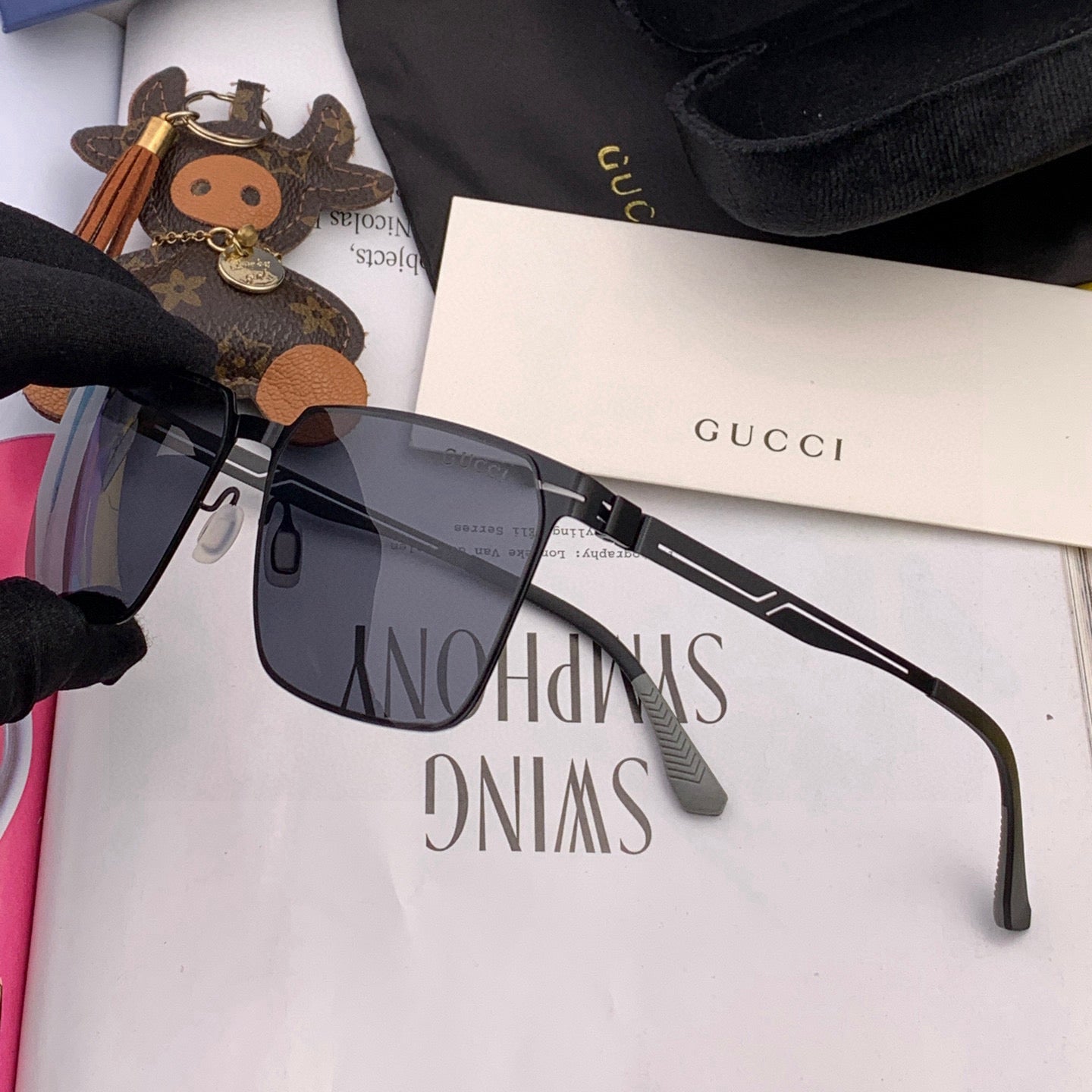 RECTANGULAR FRAME SUNGLASSES 9806 IN METAL