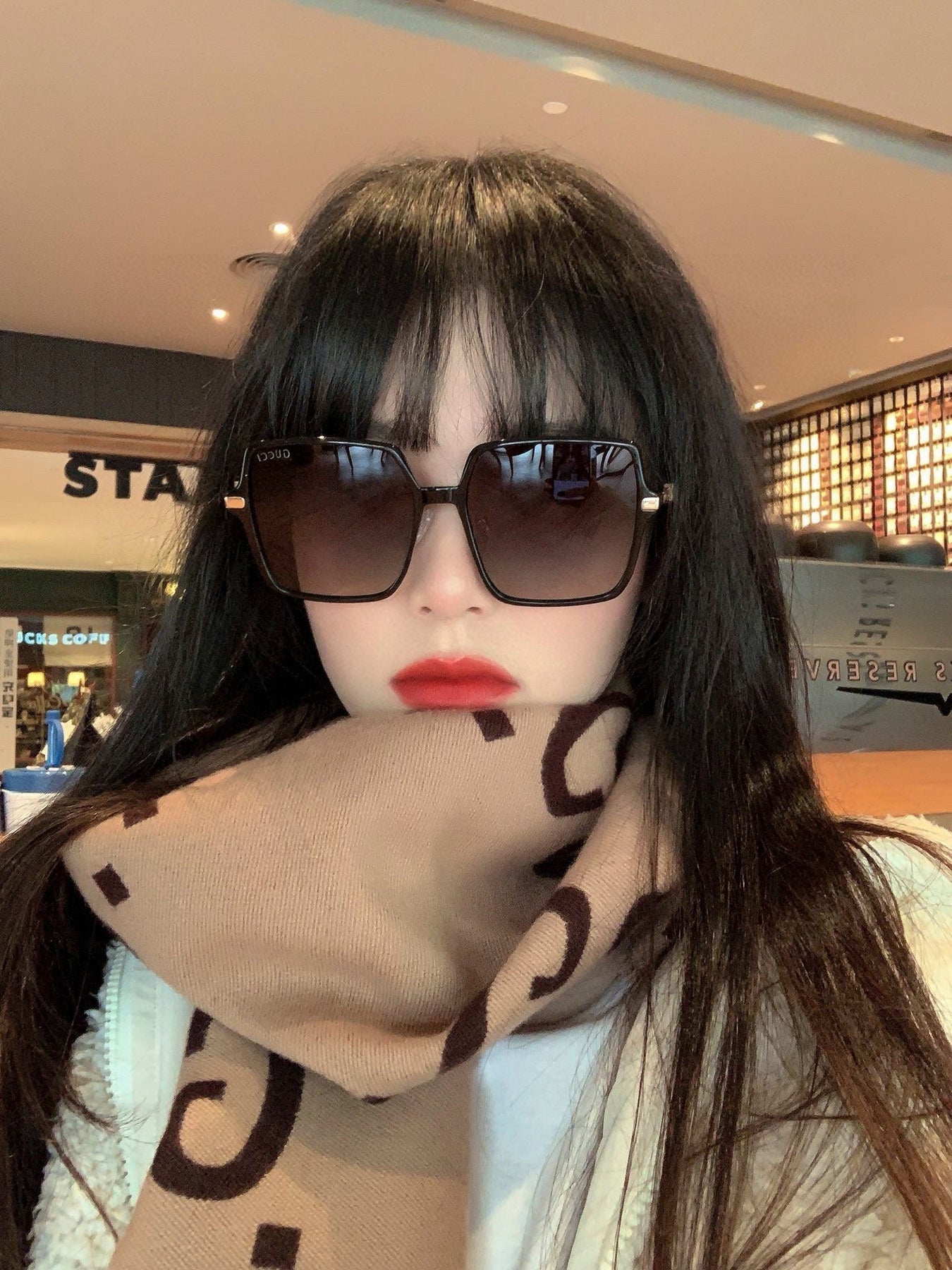 OVERSIZED SQUARE FRAME SUNGLASSES G1307 IN ACETATE AND METAL