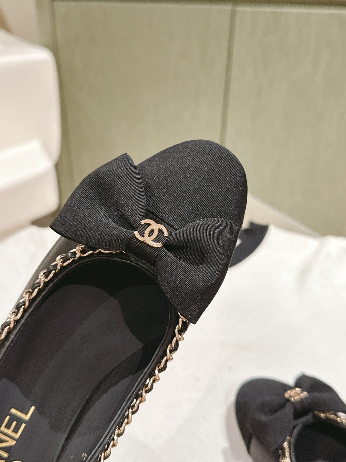 CC HIGH HEELS BLACK CALFSKIN AND FABRIC