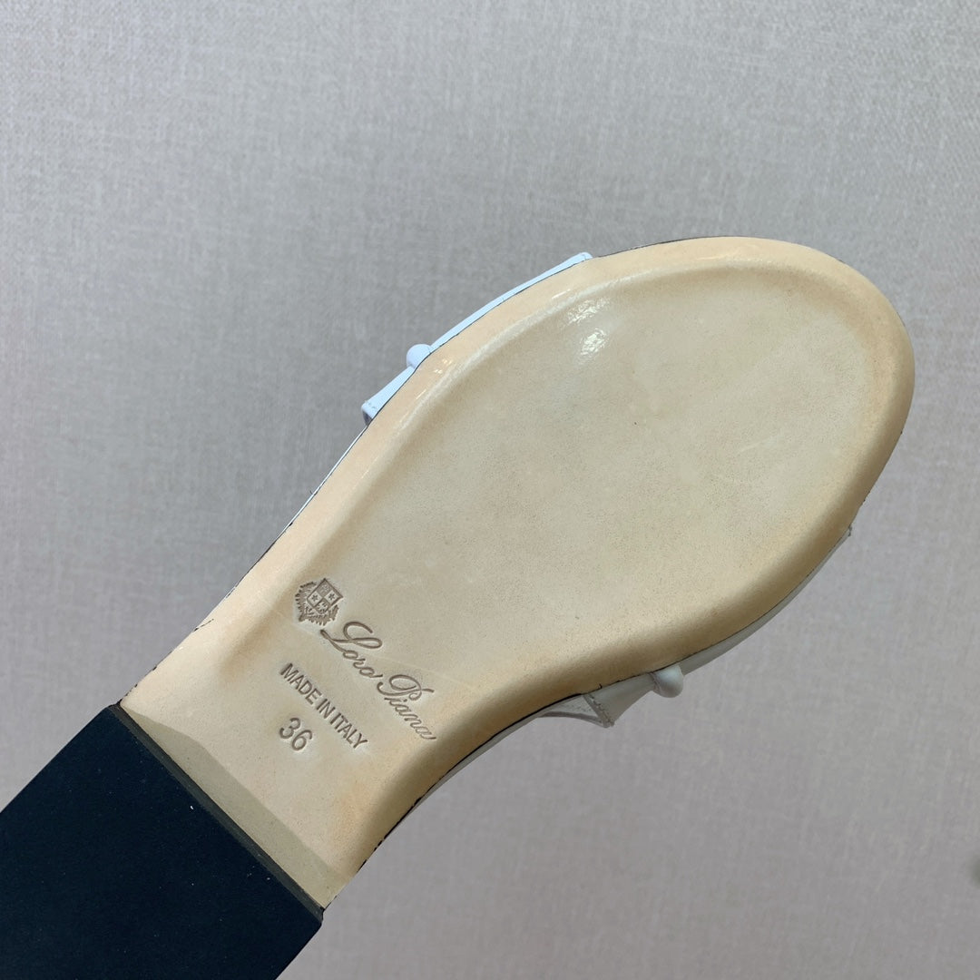 LP HIGHT TOP FLAT SLIPPERS WHITE CALFSKIN
