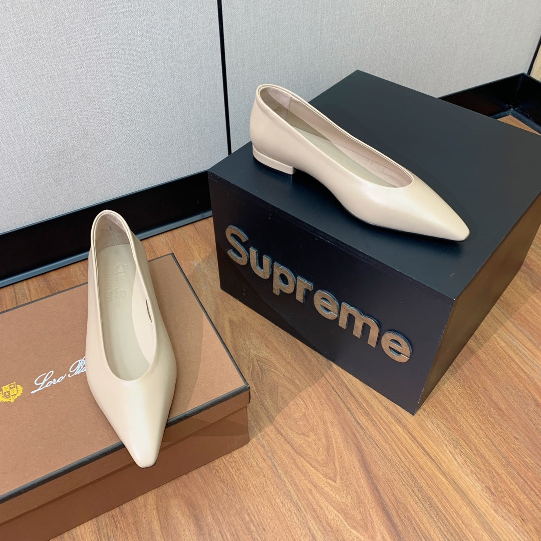 LP REBECCA BALLERINAS CREAM CALFSKIN