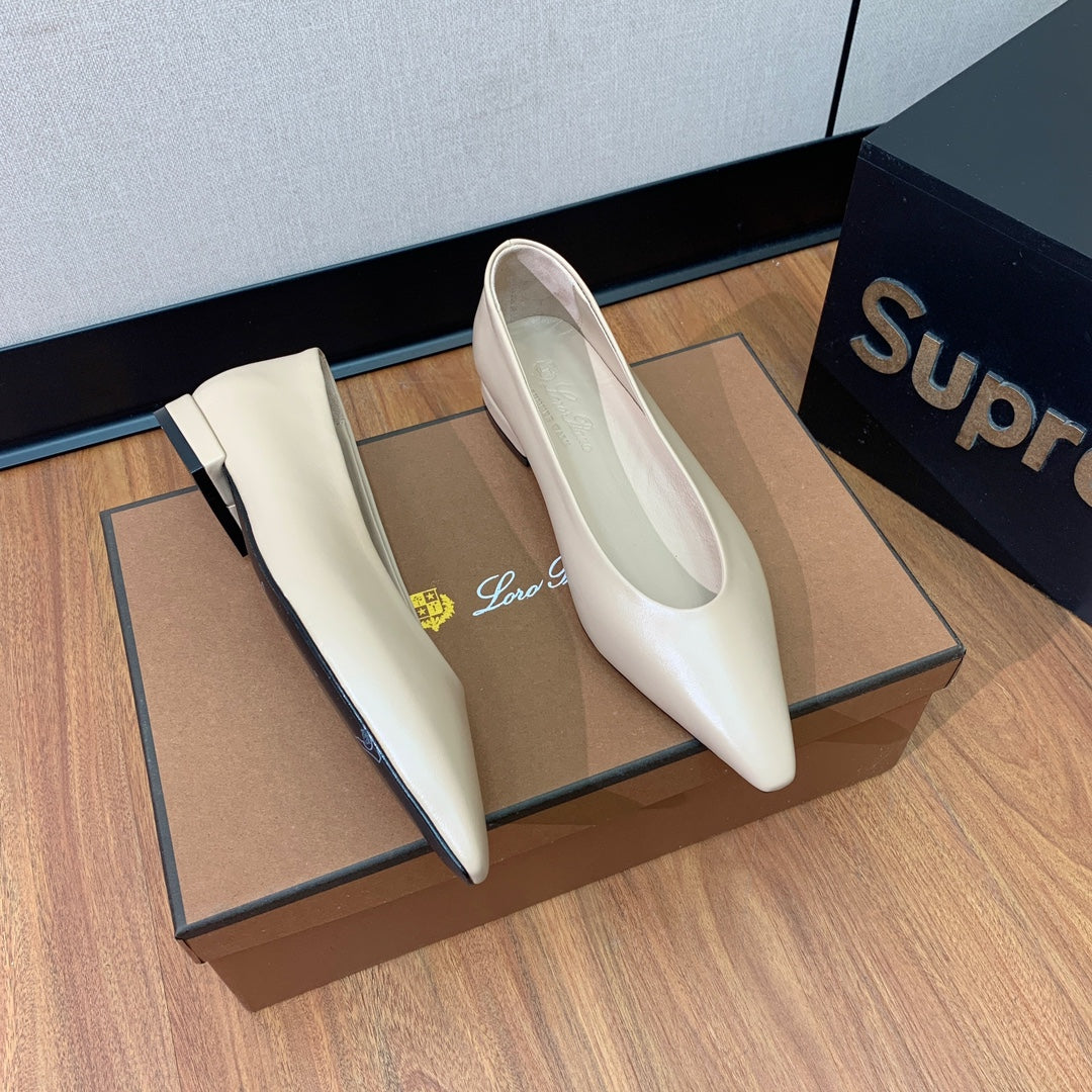 LP REBECCA BALLERINAS CREAM CALFSKIN