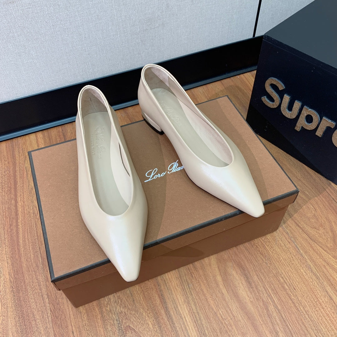 LP REBECCA BALLERINAS CREAM CALFSKIN