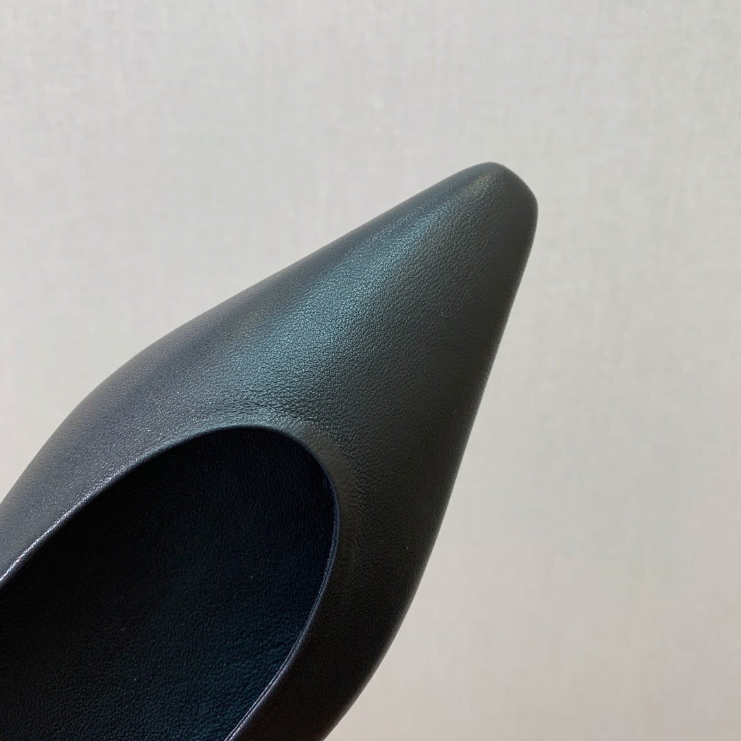 LP REBECCA BALLERINAS BLACK CALFSKIN