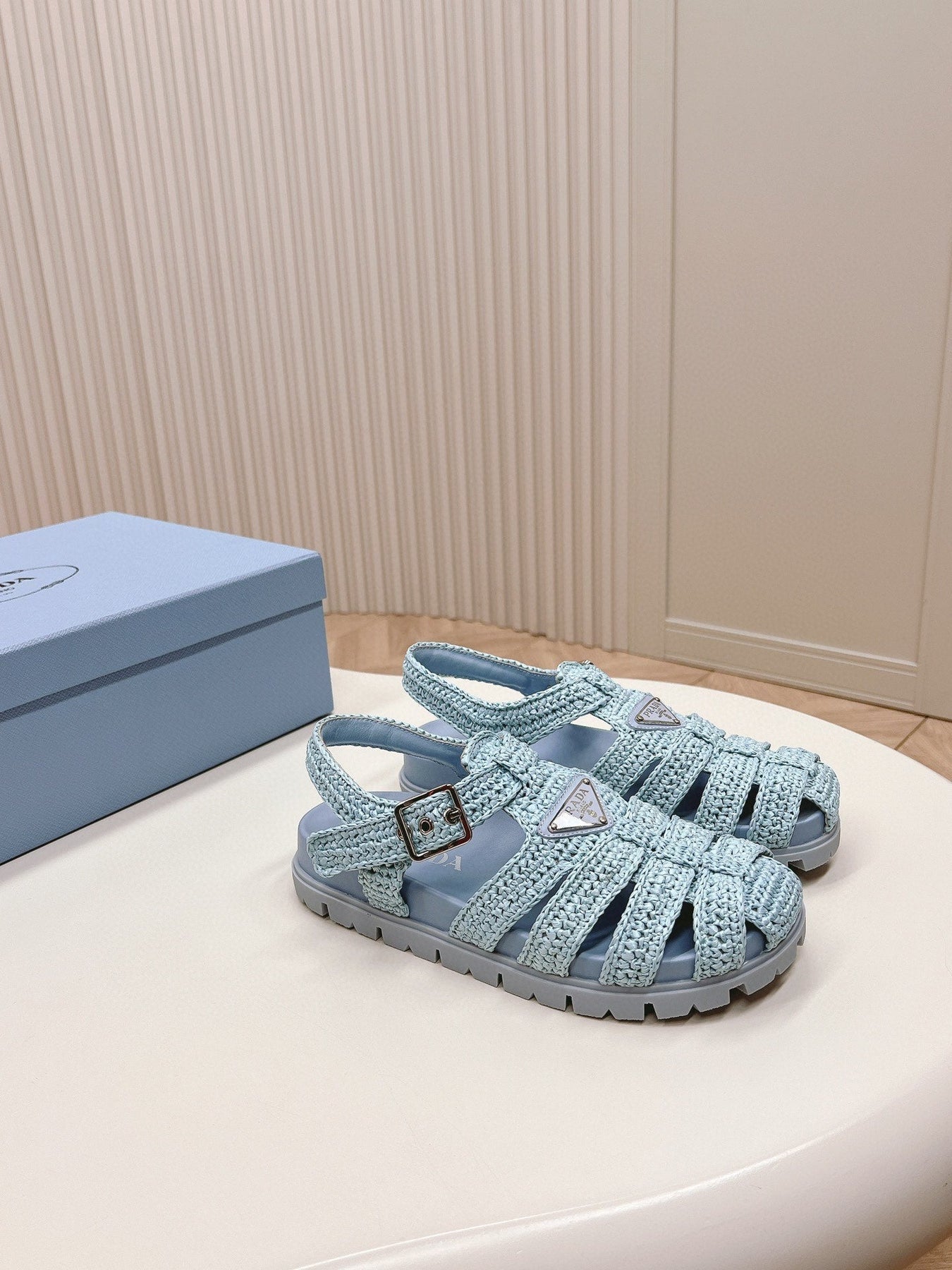 PRA RUBBER FISHERMAN SANDALS SKY LAMBSKIN