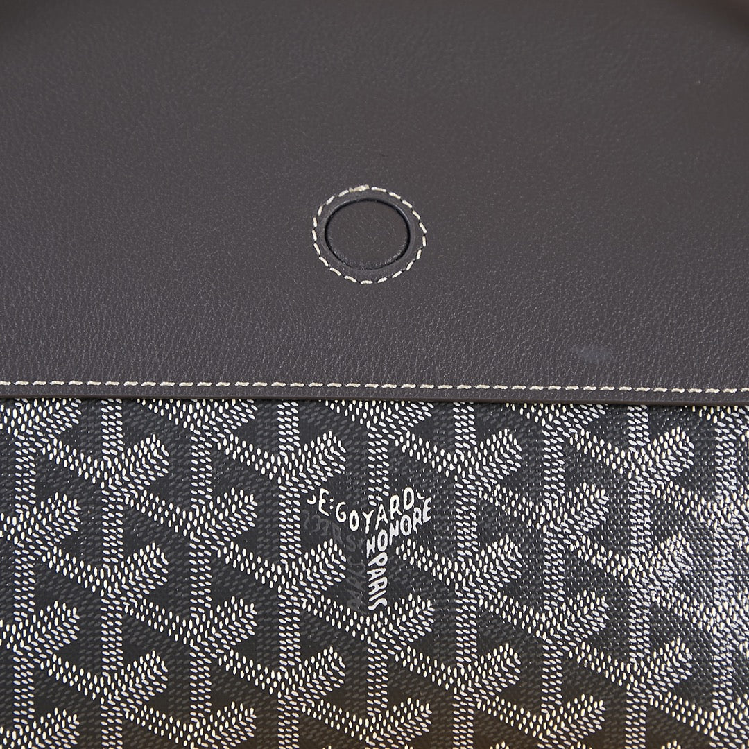 ROUETTE SOUPLE BAG 31 IN BLACK GOYARDINE CANVAS AND CALFSKIN