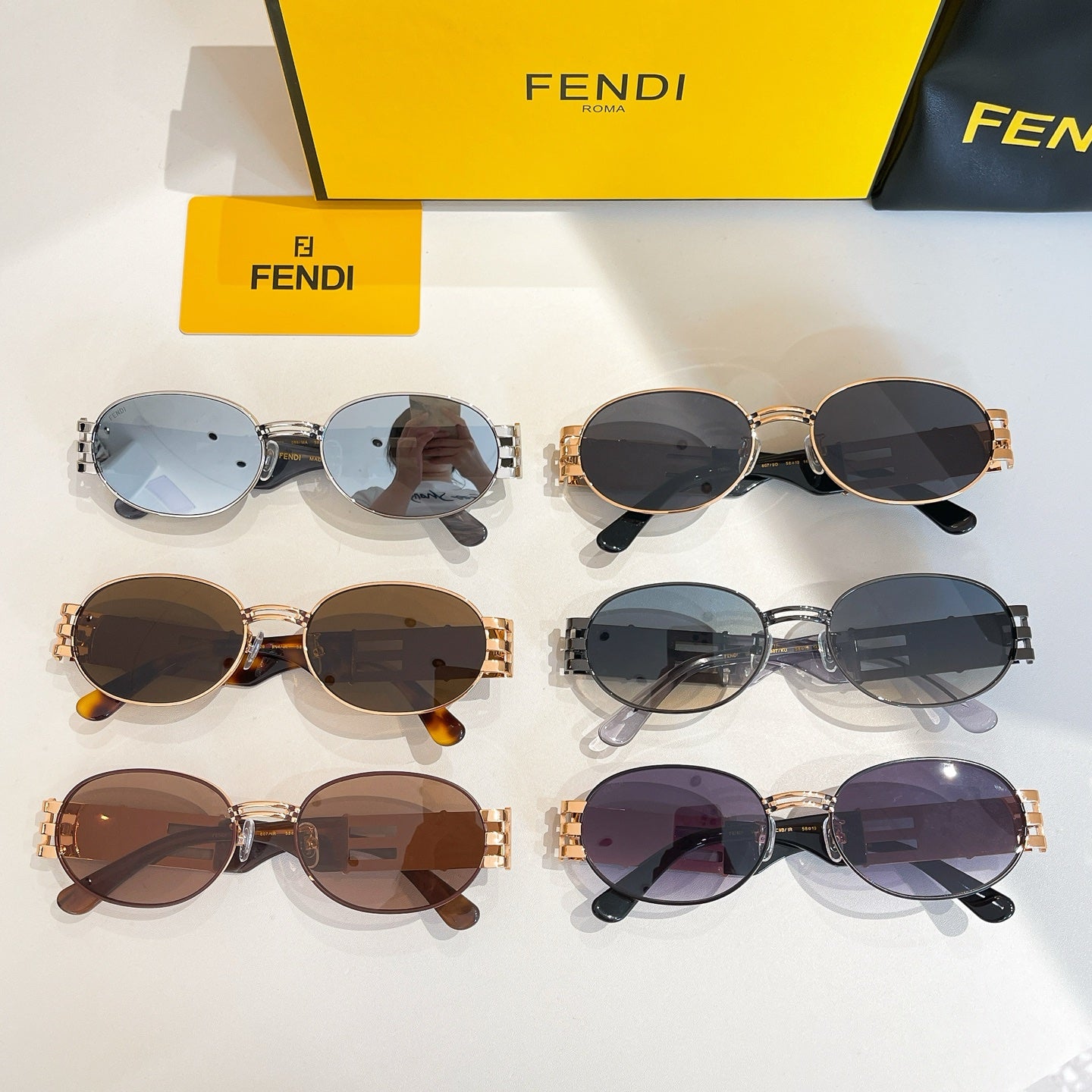 FIRST CRYSTAL OVAL FRAME SUNGLASSES 7028 IN METAL