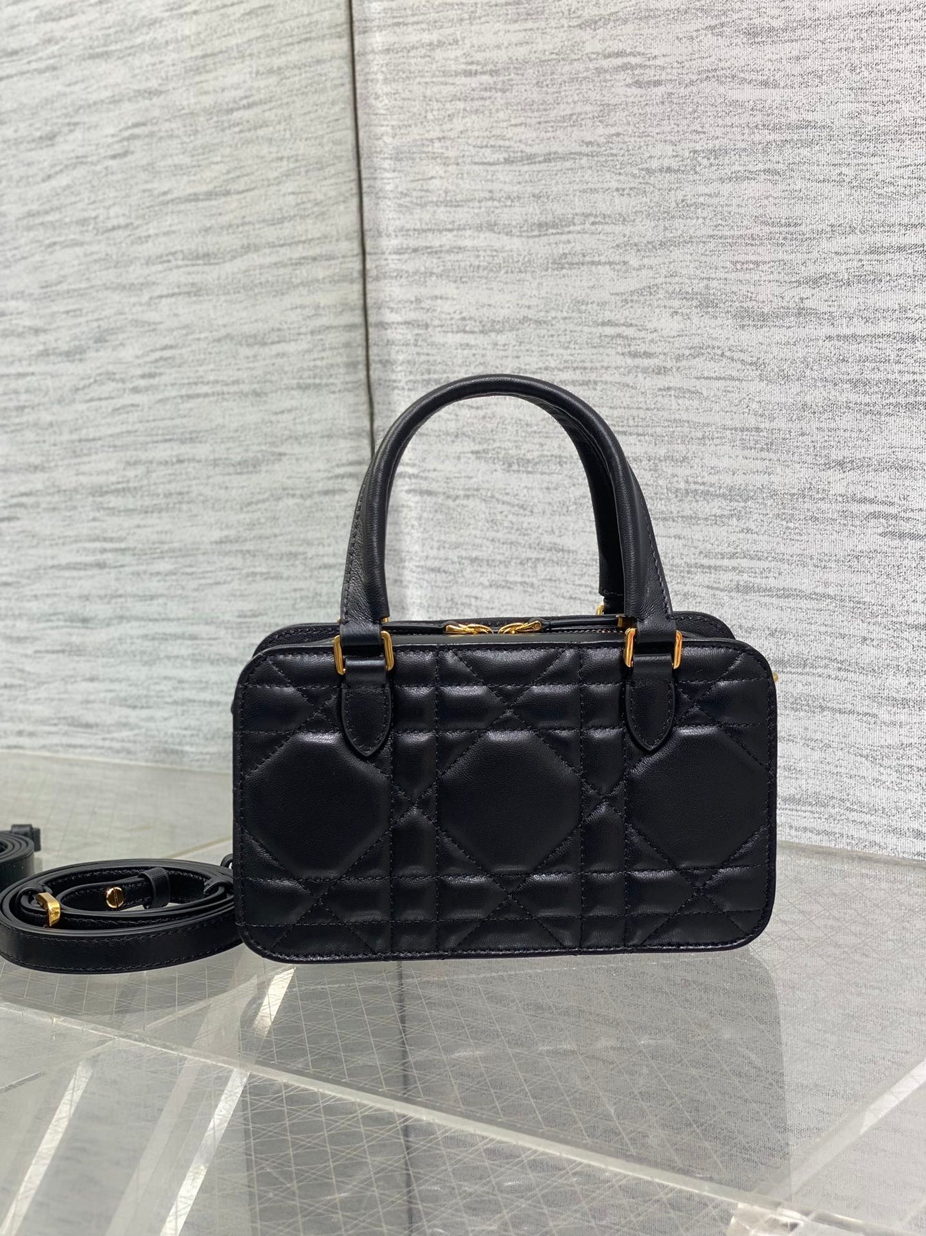 MINI GROOVE BAG 20 IN BLACK MACROCANNAGE LAMBSKIN 226487